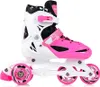 A single pink and white inline skate is shown against a white background. Náhľad obrázku produktu