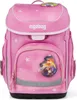 A pink Ergobag Cubo school backpack with white stars and a graphic on the front pocket. Produktbild-Vorschau