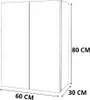 STIV Möbel | Závěsná koupelnová skříňka 60 cm Bílý Mat/Bílý Náhled obrázku produktu 6