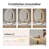 A bathroom vanity with a mirror and sink, showcasing different lighting options for the mirror. Náhľad obrázku produktu