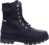 A black lace-up boot with a thick sole, shown from the side against a white background. Produktbild-Vorschau
