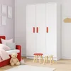 Kinder-Kleiderschrank JONAS 120 cm – Weiß/Weiß mit roten Produktbild-Vorschau 1