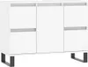 A white cabinet with black legs against a white background. Náhľad obrázku produktu