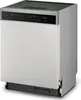 A stainless steel dishwasher shown from a three-quarter angle. Produktbild-Vorschau