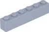 A single light gray LEGO brick with six studs on top, isolated on a white background. Náhľad obrázku produktu