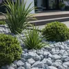 Silver-Kieselsteine im modernen Vorgarten mit Ziergräsern Produktbild-Vorschau