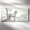 Wandbild Leinwand Bilder mit Uhr 60x30 Zeichnen von Tiere Produktbild-Vorschau 2