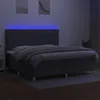 vidaXL Boxspringbett mit Matratze & LED Dunkelgrau 200x200 Produktbild-Vorschau 12