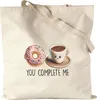 You Complete Me Jutebeutel Kaffee Donut Valentinstag Produktbild-Vorschau 1