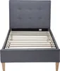 Homestyle4u Polsterbett 90x200 Jugendbett Grau Bettgestell Produktbild-Vorschau 4