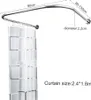 Barre de rideau de douche,Barre de rideau de bain courbe en Voir les images du produit 3