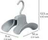 A gray handbag hanger with dimensions indicated by lines and text. Produktbild-Vorschau