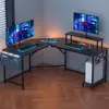 L-förmiger Computertisch mit Ladefunktion,Gaming Produktbild-Vorschau 2