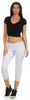 Damen Jogginhose 3/4 Sport-Hose Baumwolle mit Tasche; Grau Produktbild-Vorschau 1