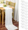 10 Stück Seihtuch-Tischläufer Weiß,90 x 300 cm Rustikaler Produktbild-Vorschau 1