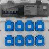 A close-up view of a portable electrical distribution box with multiple outlets and circuit breakers. Produktbild-Vorschau