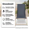 Mucola Strandstuhl klappbar Strandliege Holz Liegestuhl Produktbild-Vorschau 11
