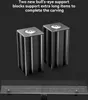 Two black cylindrical support blocks with silver tops are shown against a dark background. Below them is a clear ruler with text. Náhled obrázku produktu