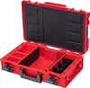 An open red modular tool case with black organizers and inserts, displayed against a white background. Anteprima dell’immagine prodotto