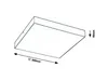 A diagram of a square ceiling light with dimensions indicated. Anteprima dell’immagine prodotto