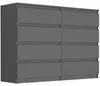 Kommode - Anthrazit - 140 x 40 x 98 cm - Modern R-140-S8 Produktbild-Vorschau 1