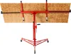 A red drywall lift holding a large piece of oriented strand board (OSB) against a white background. Náhled obrázku produktu