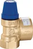 A brass safety valve with a blue cap against a white background. Anteprima dell’immagine prodotto