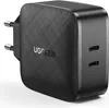 A black UGREEN wall charger with two USB-C ports is shown against a white background. Anteprima dell’immagine prodotto