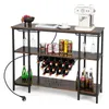 A multi-shelf bar cabinet with wine storage, glasses, and drinks. Náhled obrázku produktu