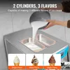 A person is pouring liquid into a commercial ice cream machine, with examples of ice cream flavors shown below. Anteprima dell’immagine prodotto