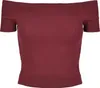 Urban Classics Ladies - Off Shoulder Rib Top red wine - M Produktbild-Vorschau 1