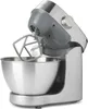 A silver and gray Kenwood stand mixer with a mixing bowl and beater attachment. Produktbild-Vorschau