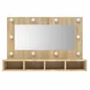 vidaXL Specchio con LED rovere Sonoma 90x31,5x62 cm Anteprima dell’immagine prodotto 3