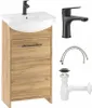A bathroom vanity set with a sink, faucet, and plumbing components displayed against a white background. Voir les images du produit