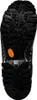 Profilsohle eines schwarzen La Sportiva Spire GTX Schuhs mit grobem Profil und orangefarbenem Vibram-Logo Productafbeelding-voorbeeld