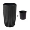 HowHomely Blumentopf Rund 42 cm Höhe, Pflanzkübel, Schwarz Produktbild-Vorschau 3