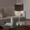LED Tischleuchte, nickel matt, Textil, Holz, H 35 cm Produktbild-Vorschau 2