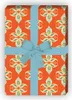 Paisley Geschenkpapier mit Lilien Ornament, orange zum Produktbild-Vorschau 1