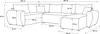 A line drawing of a sectional sofa with dimensions indicated by measurement lines and numbers. Náhled obrázku produktu