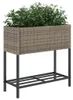 vidaXL Fioriera con ripiano in poly rattan grigio Anteprima dell’immagine prodotto 4