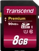 Transcend SDHC 8GB Class 10 UHS-I 400x Premium Voir les images du produit 1