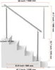 A diagram showing the dimensions of a stainless steel handrail for outdoor stairs. Anteprima dell’immagine prodotto