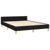 The Living Store Bettgestell mit Kopfteil Schwarz 140x190 Produktbild-Vorschau 4