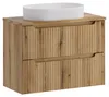 Badezimmer Waschtischunterschrank mit 80 cm Breite in Eiche Produktbild-Vorschau 7