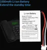 A cordless phone and its battery are shown against a dark background. Náhled obrázku produktu