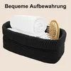 2stk Aufbewahrungskorb Bad Häkelkorb 29x15x18.5cm Schwarz Produktbild-Vorschau 3
