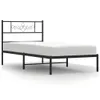 A black metal bed frame with a white mattress on a white background. Náhled obrázku produktu