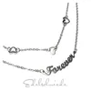 Collier Edelstahl 2reihig einfarbig Schriftzug Forever Herz Produktbild-Vorschau 2