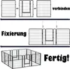 Diagrams showing the assembly steps of a pet playpen. Produktbild-Vorschau