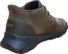A rear-side view of a brown Skechers men's slip-in boot. Voir les images du produit